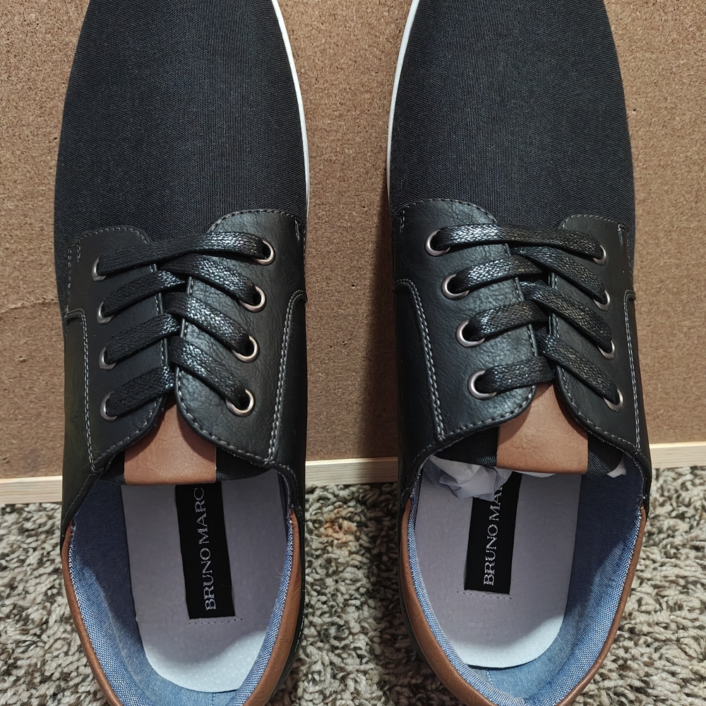 Riviera Black and Brown Men's Slip-On Loafers with Lace Detail